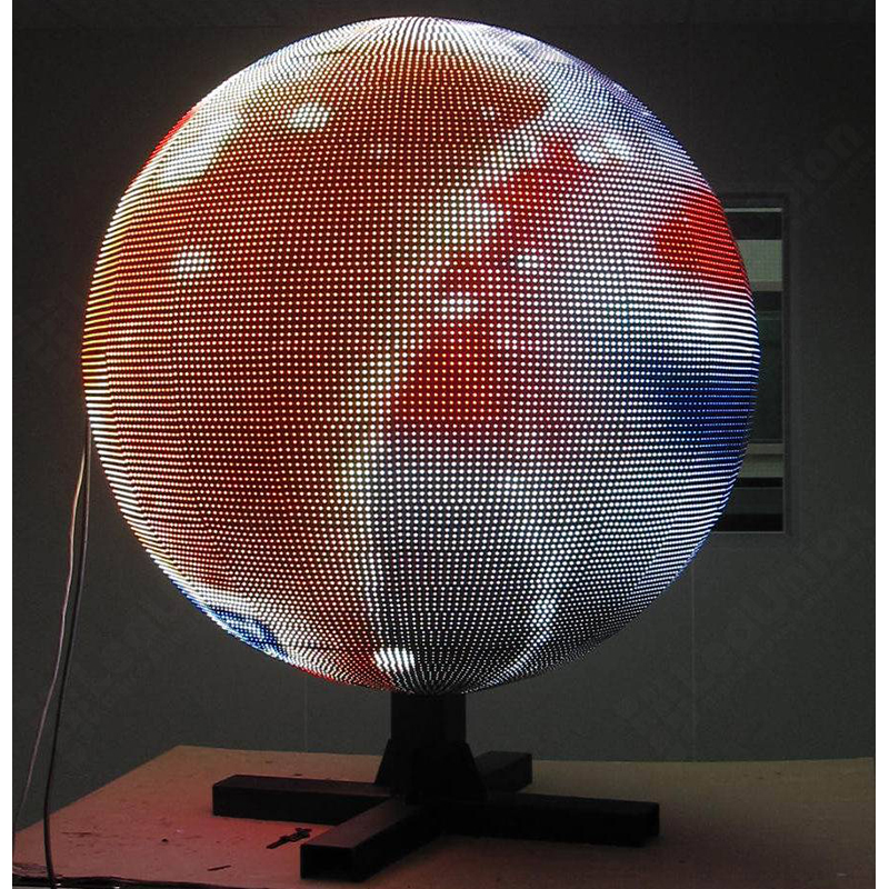 UniSphere D0.8, LED sphere 0.76m diameter, P3, 1.82sqm area, 202,000pix, Module magnetic suction install, Customizable semi/full sphere cabinet