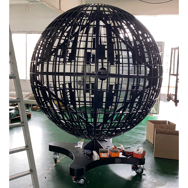 UniSphere D0.8, LED sphere 0.76m diameter, P3, 1.82sqm area, 202,000pix, Module magnetic suction install, Customizable semi/full sphere cabinet